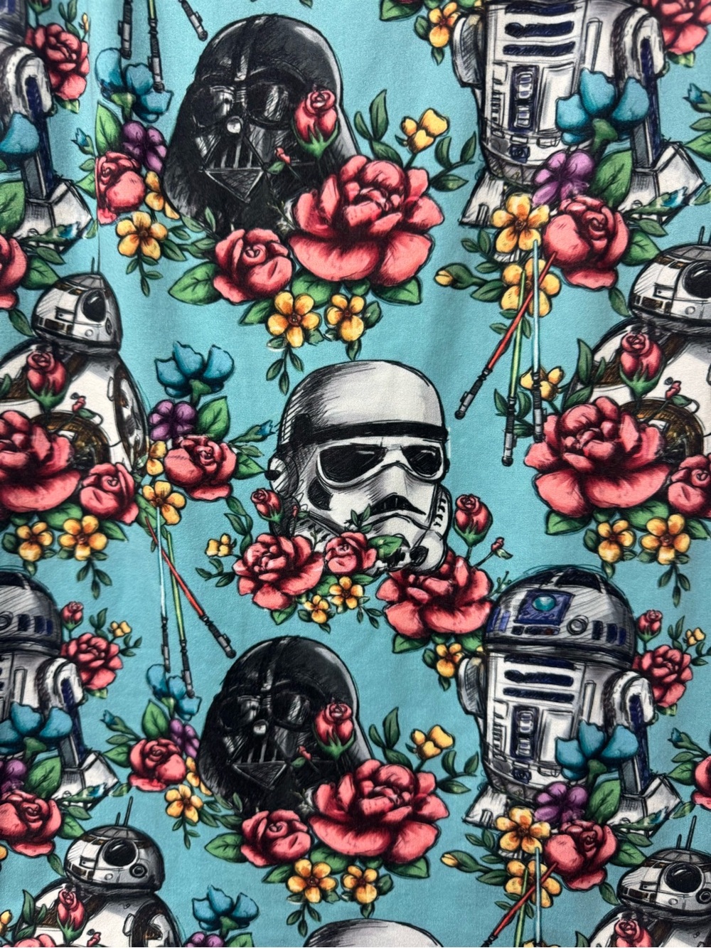 Star Wars Floral Tank Top 2XL Disney Darth Vader Stormtrooper sci fi Racerback - Picture 4 of 9